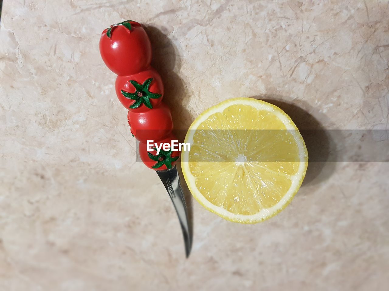 High angle view of fruits on table