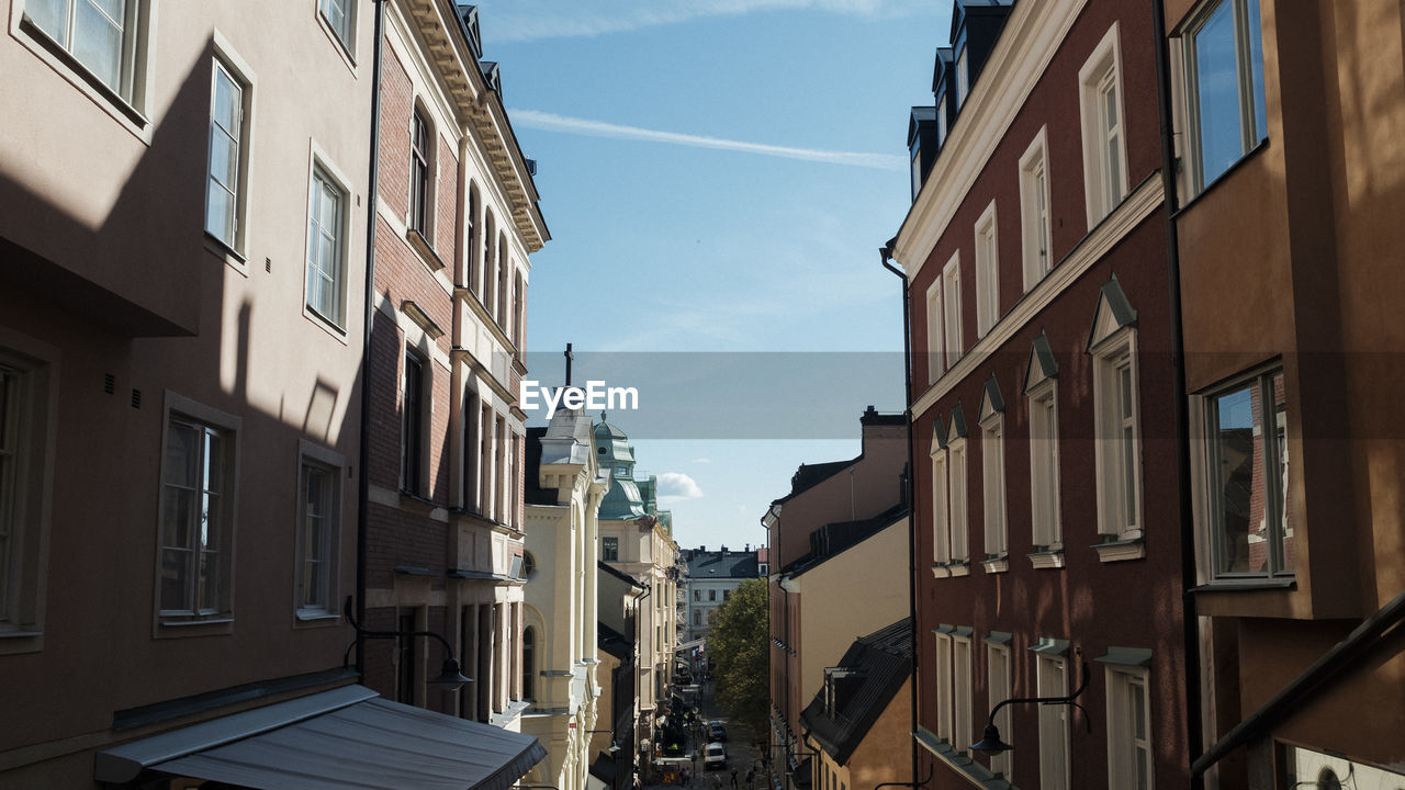 Low angle view of buildings in city