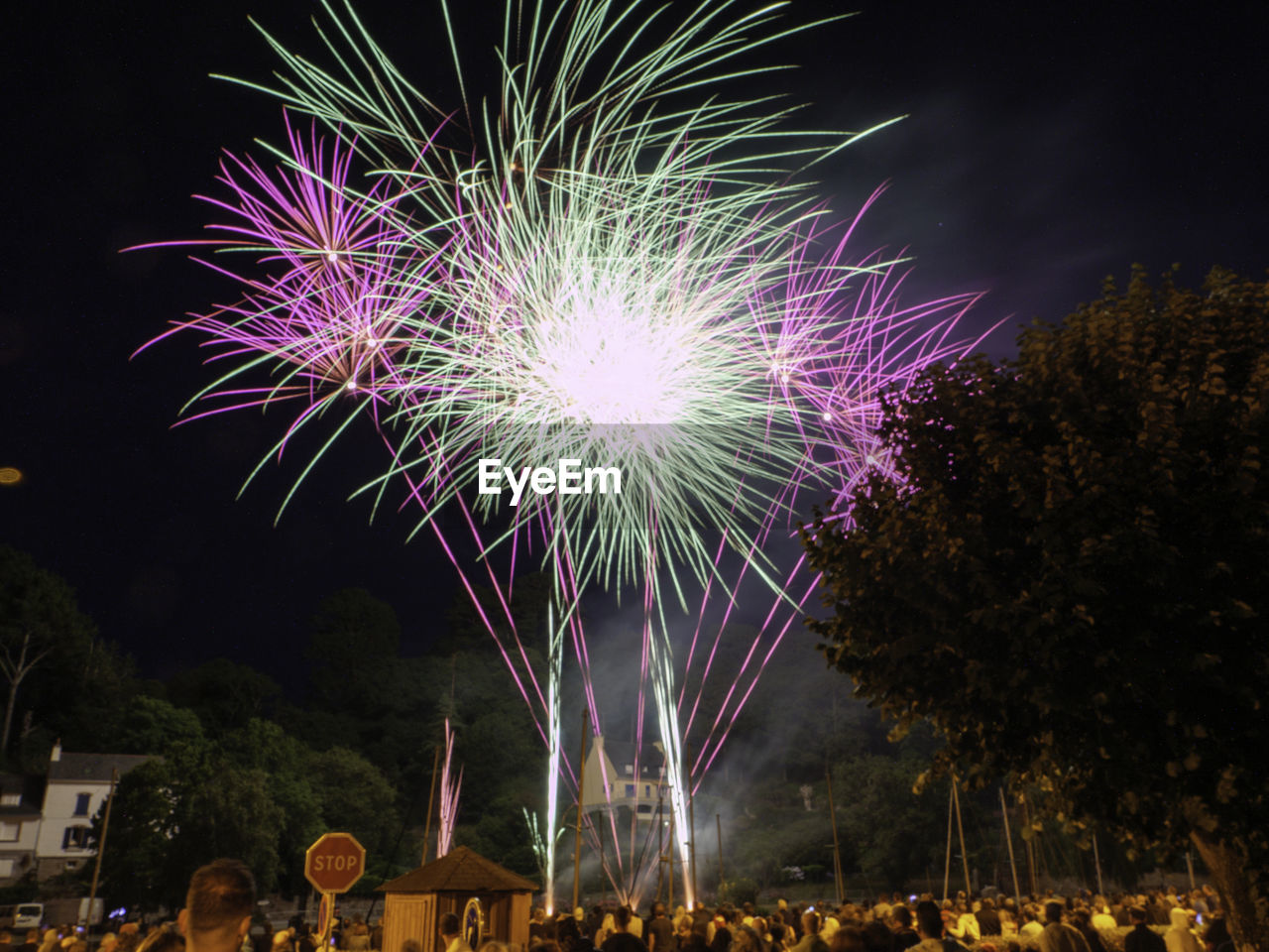 fireworks, celebration, event, night, firework display, arts culture and entertainment, illuminated, motion, exploding, recreation, new year's eve, nature, firework - man made object, architecture, sky, outdoors, multi colored, long exposure, no people, emotion, tradition