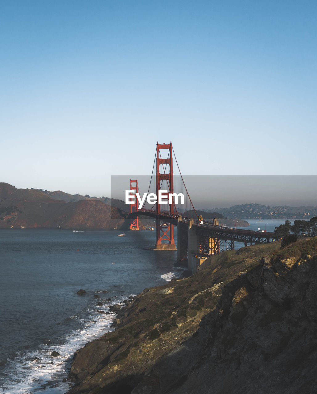 Golden gate bridge over sea