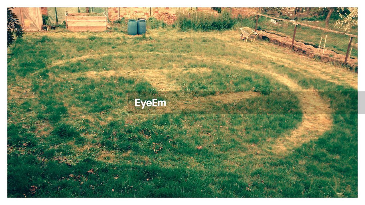 VIEW OF GRASSY FIELD AGAINST SKY