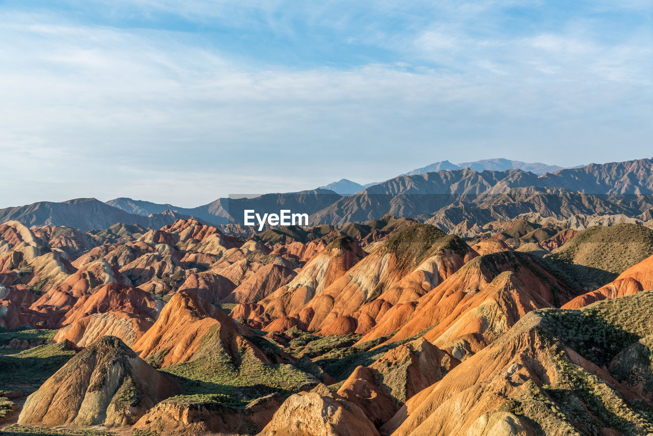 Aerial view of mountain range