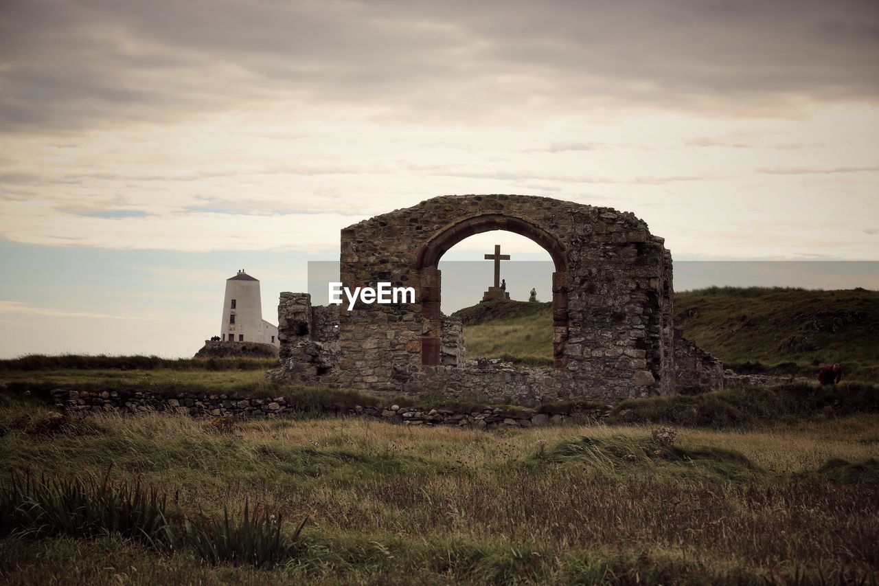 OLD RUIN ON FIELD