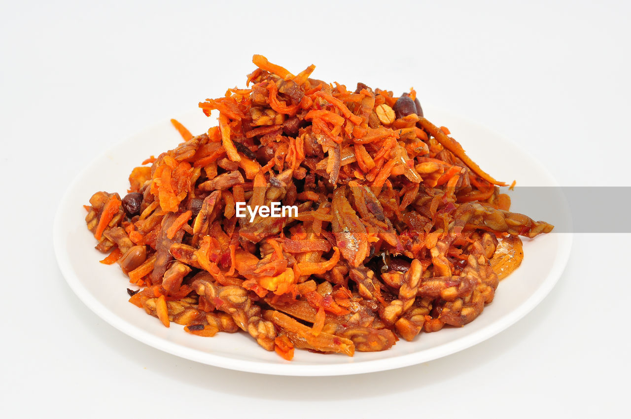 Spicy anchovies with tempe and sweet potatoes