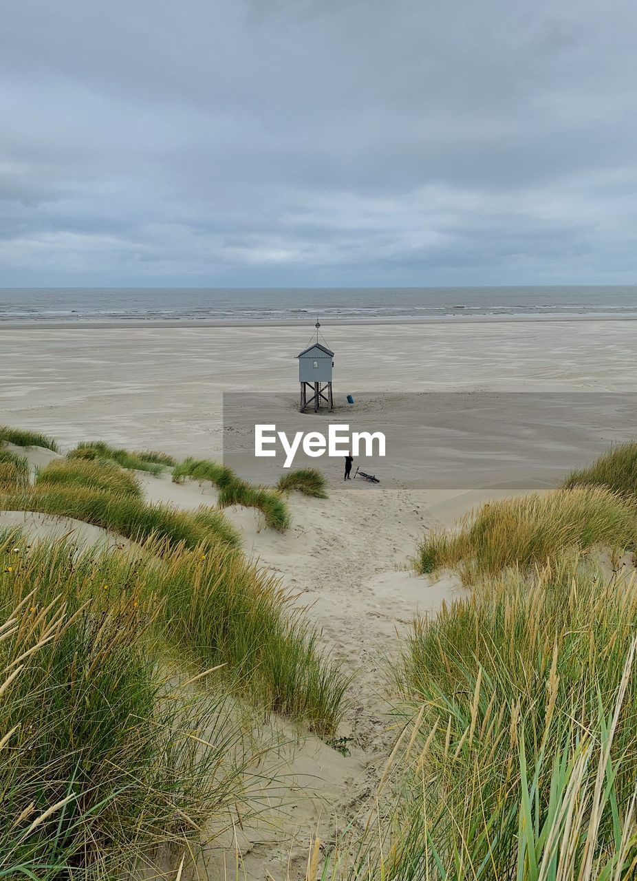 Scenic view of beach against sky