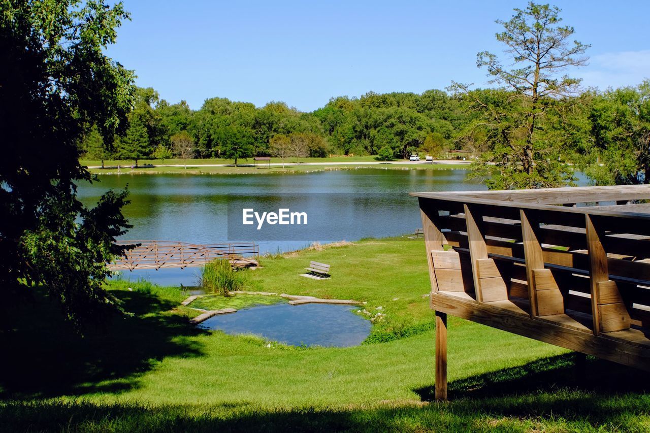 SCENIC VIEW OF LAKE AGAINST TREES