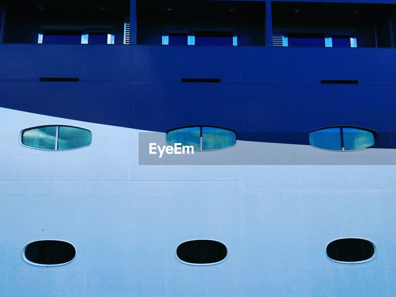 Full frame shot of blue ship