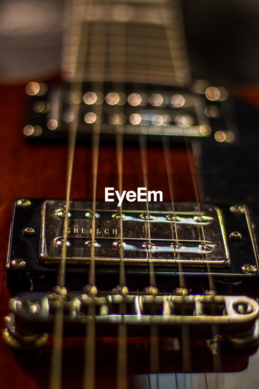 Close-up of guitar strings