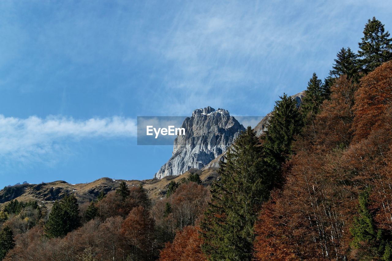 Low angle view of mountain against sky