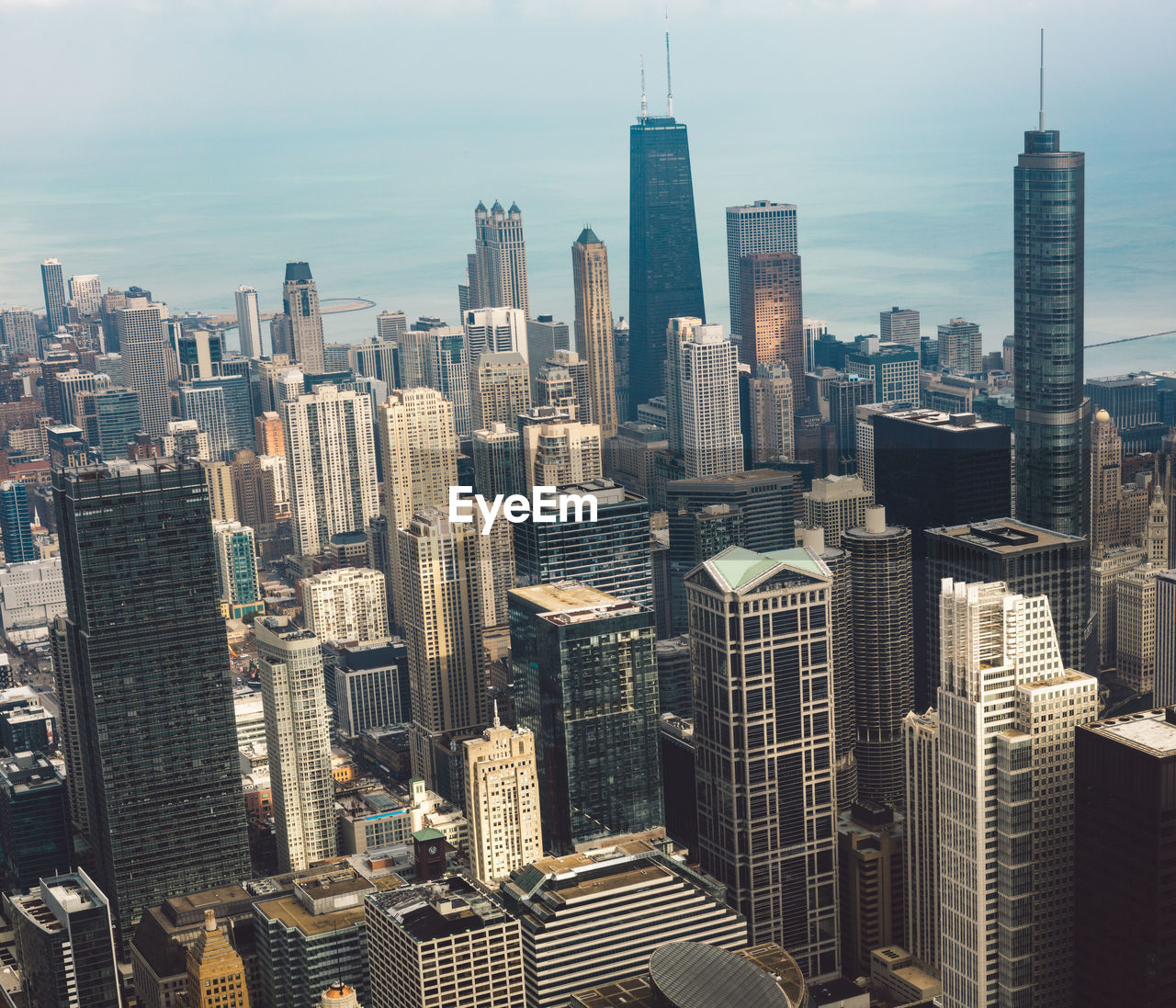 Aerial view of buildings in city