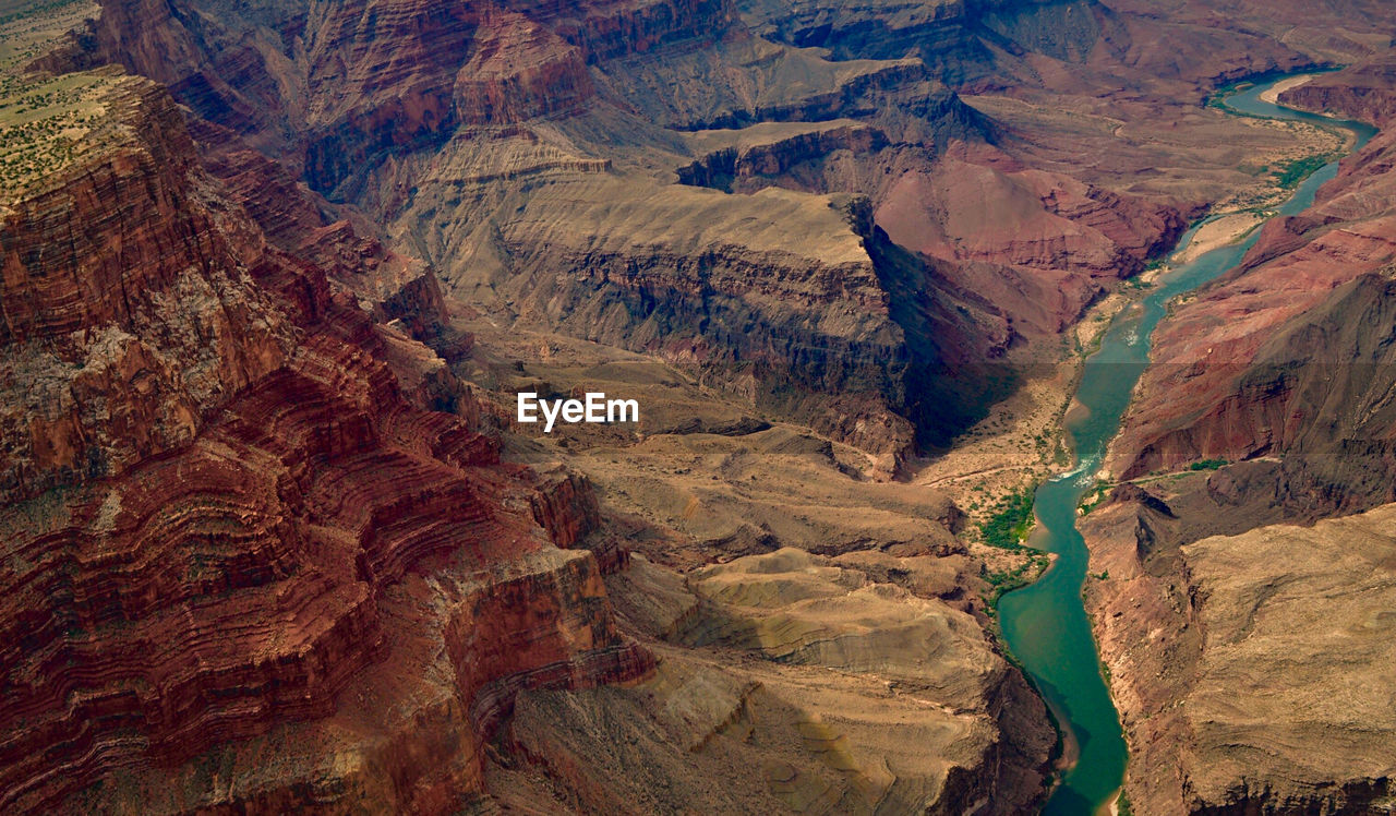 Aerial view of dramatic landscape