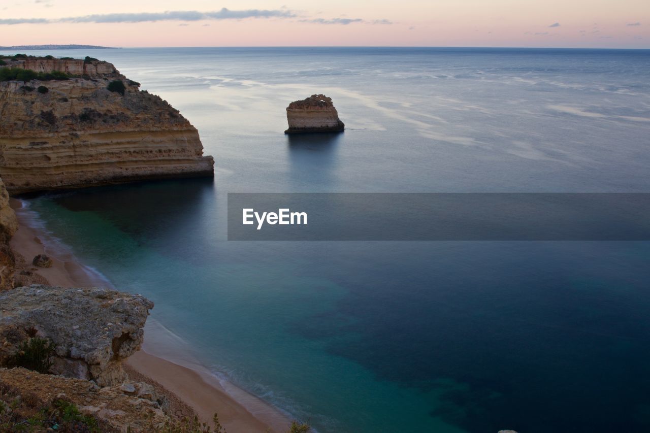 High angle view of calm sea against the sky