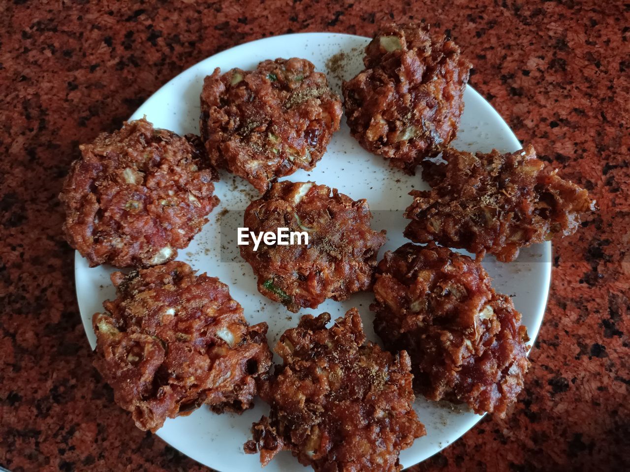 food and drink, food, snack, dessert, dish, baked, produce, chocolate brownie, freshness, no people, breakfast, meal, indoors, still life, plate, high angle view, fried food, table, close-up, directly above, healthy eating, wellbeing
