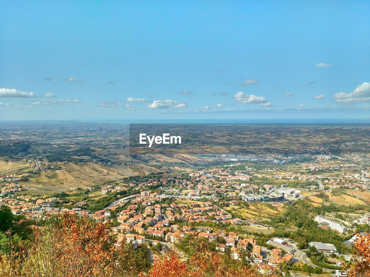 Aerial view of landscape against sky