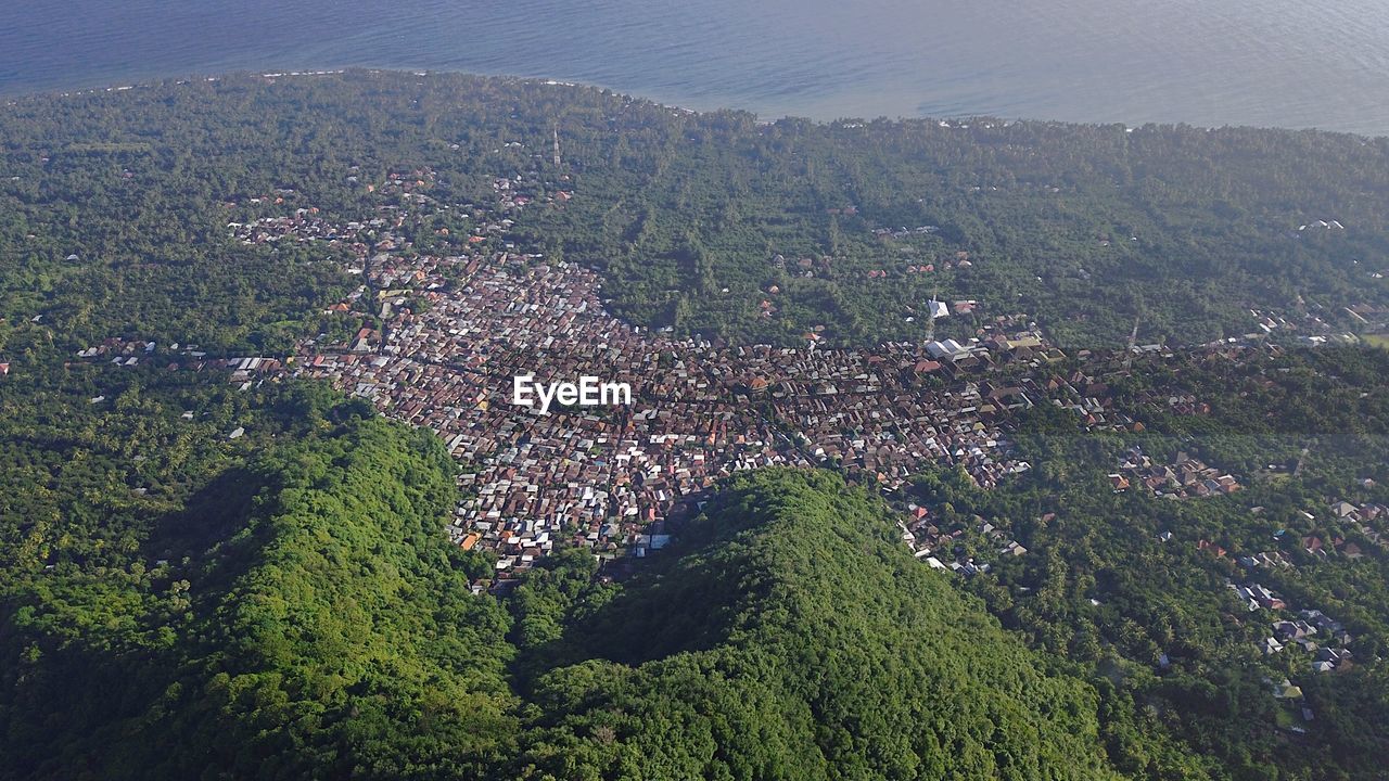 High angle view of townscape