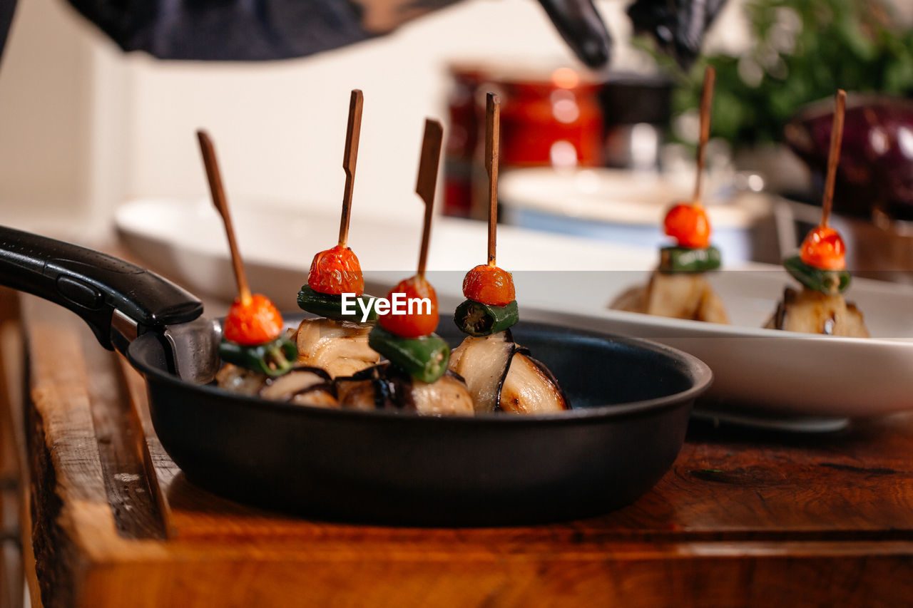 Close-up of food in bowl on table