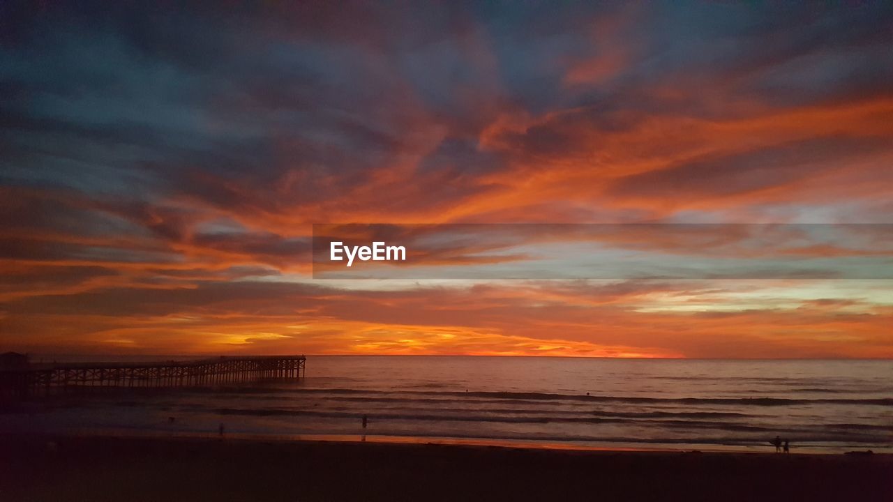 SCENIC VIEW OF SEA AGAINST DRAMATIC SKY