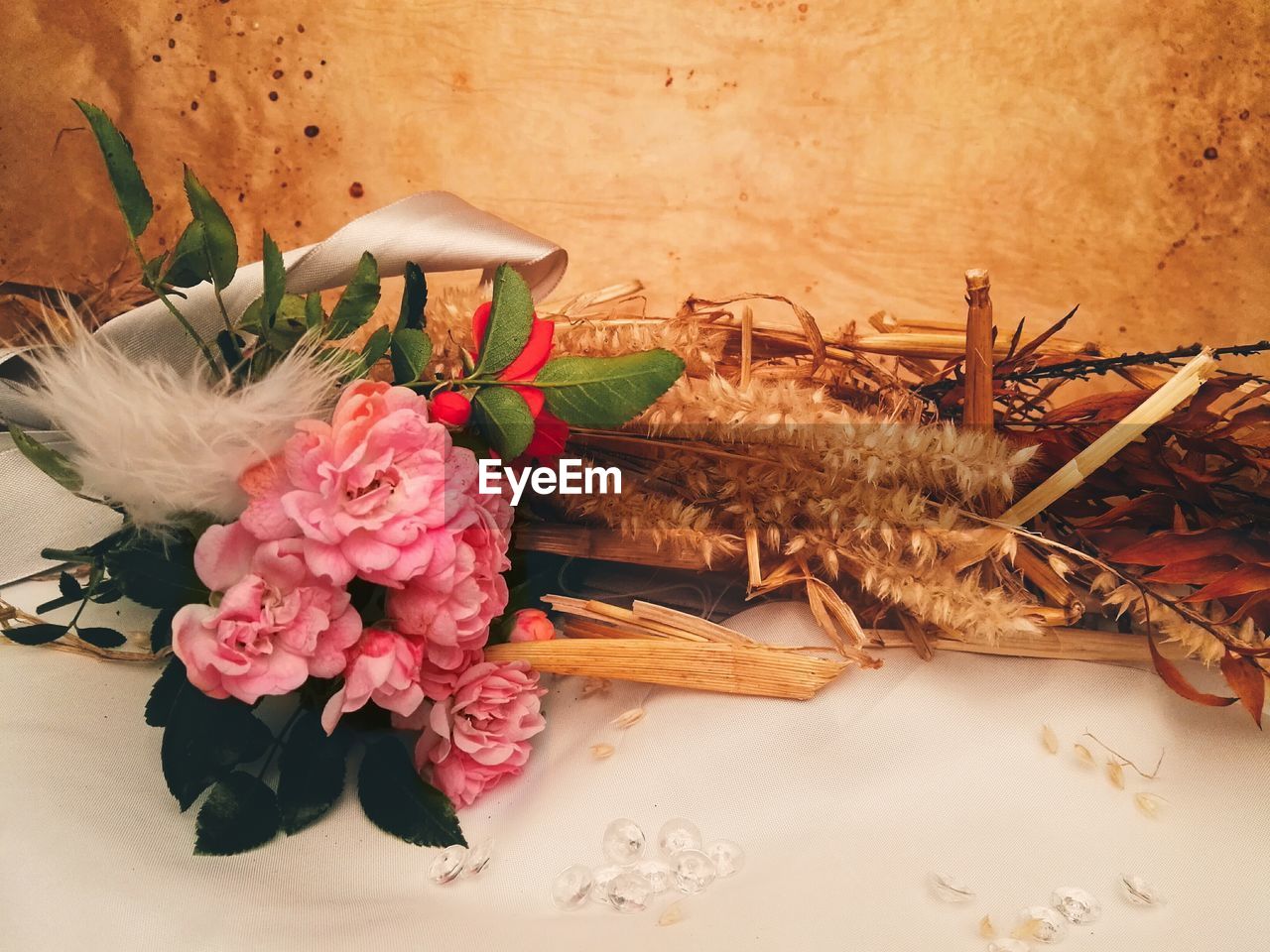 Close-up of flower bouquet on table