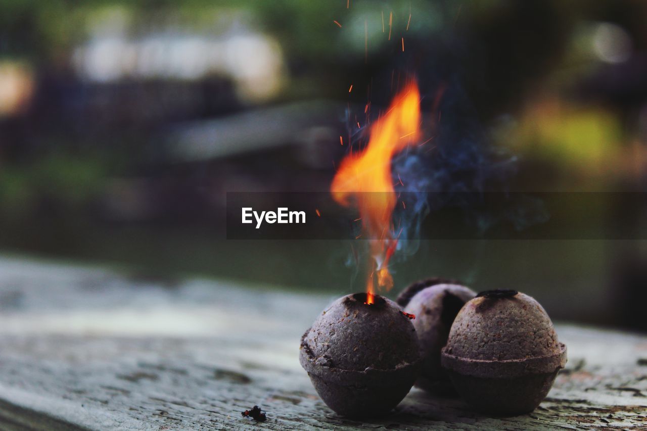 Close-up of burning fireworks