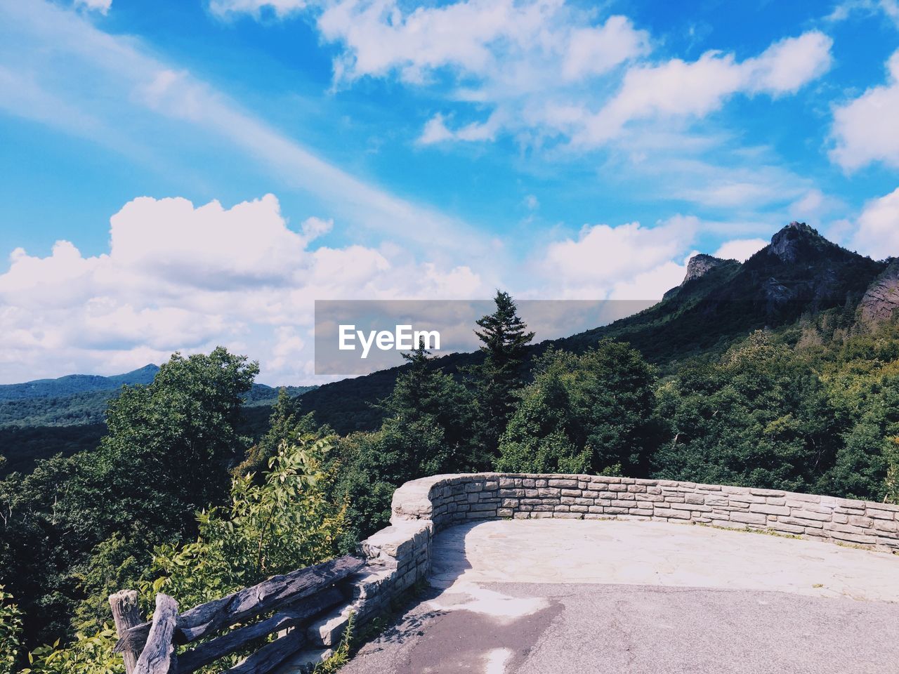 Scenic view of grandfather mountain against sky