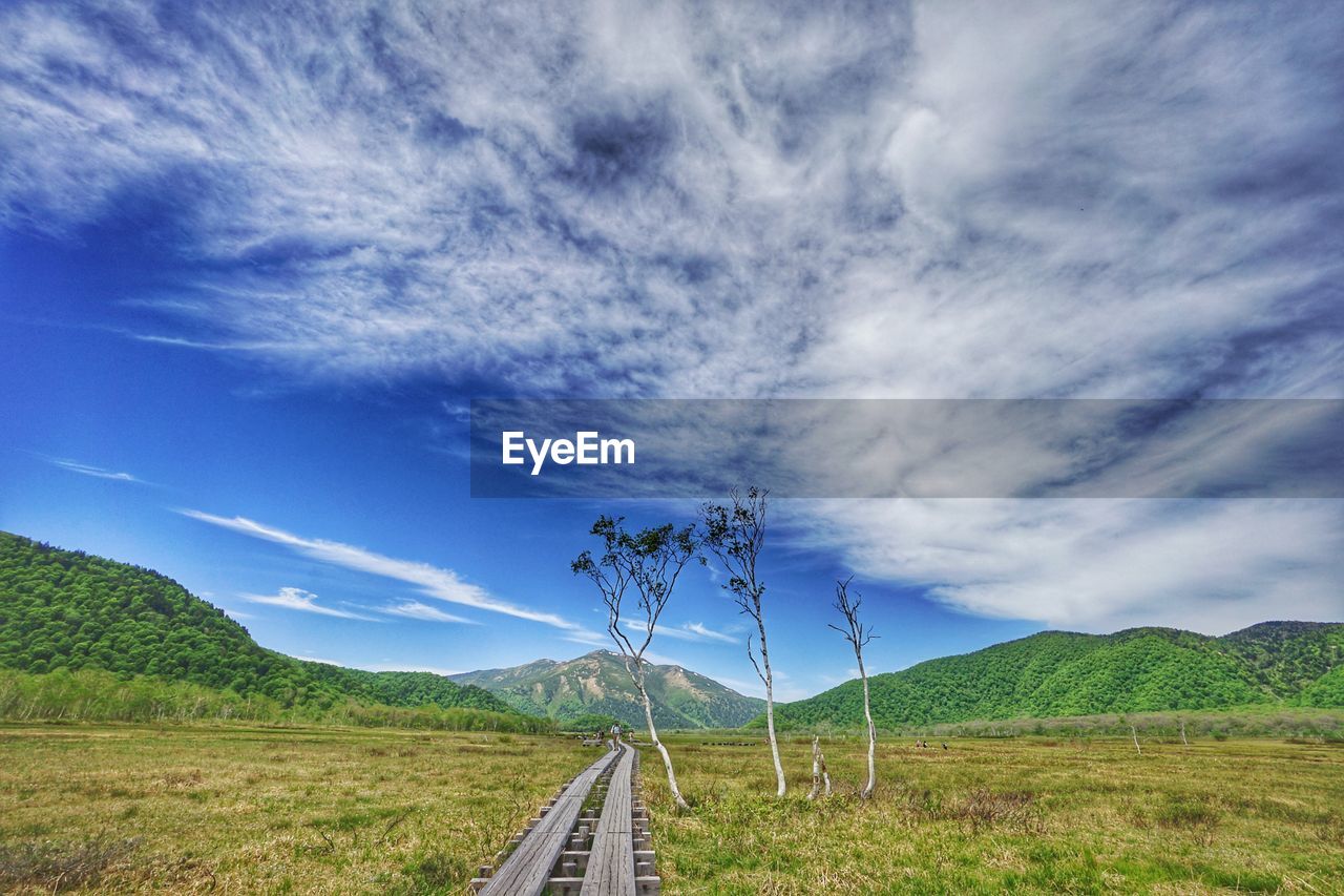 ROAD AMIDST LANDSCAPE AGAINST SKY