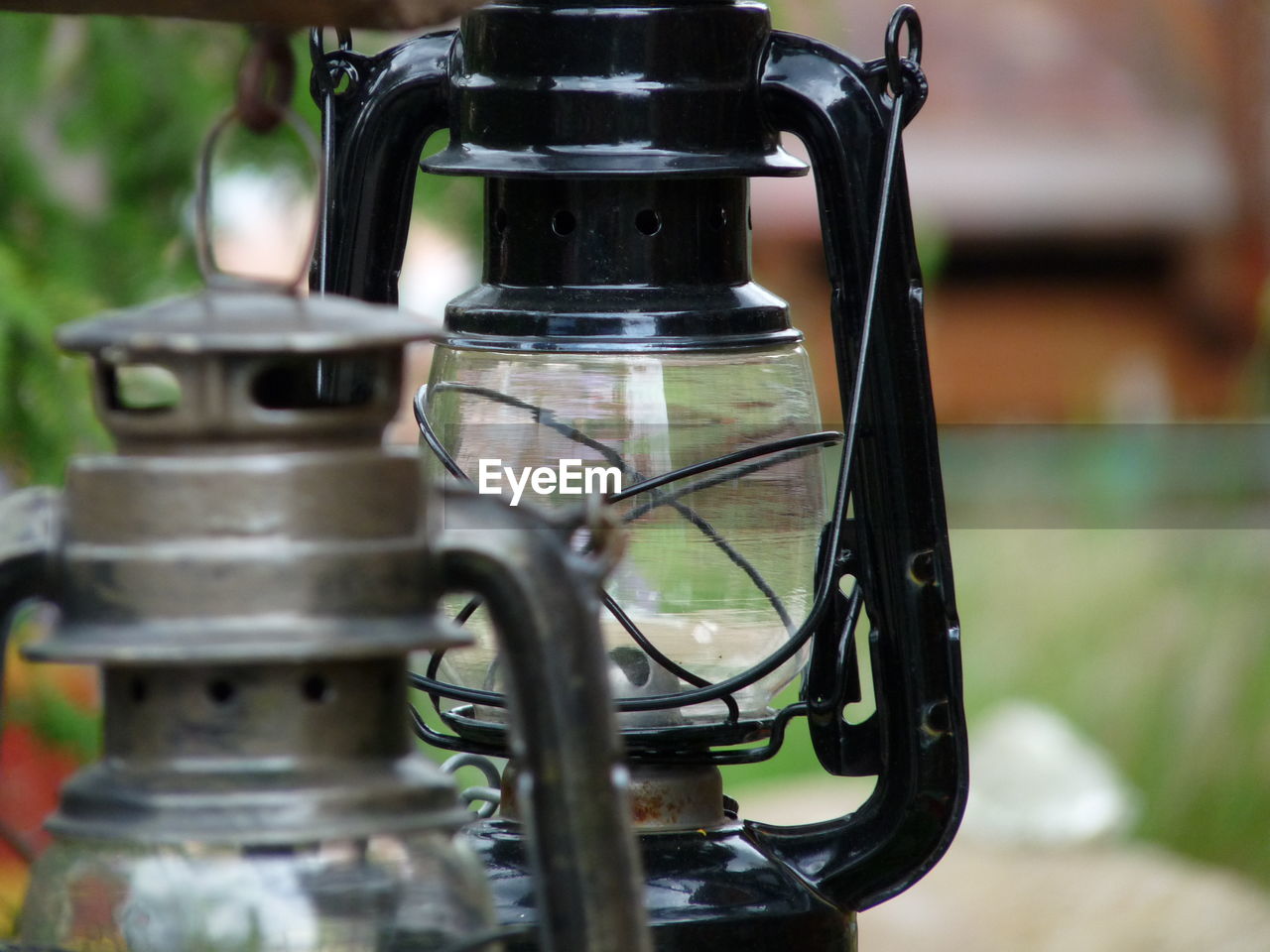 Close-up of lanterns