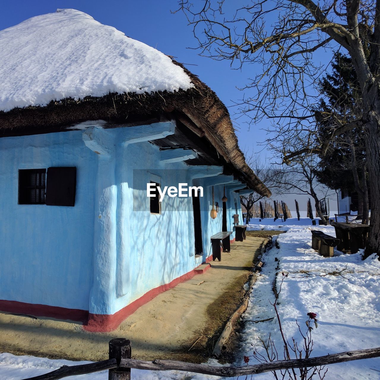 SNOW COVERED BUILT STRUCTURE