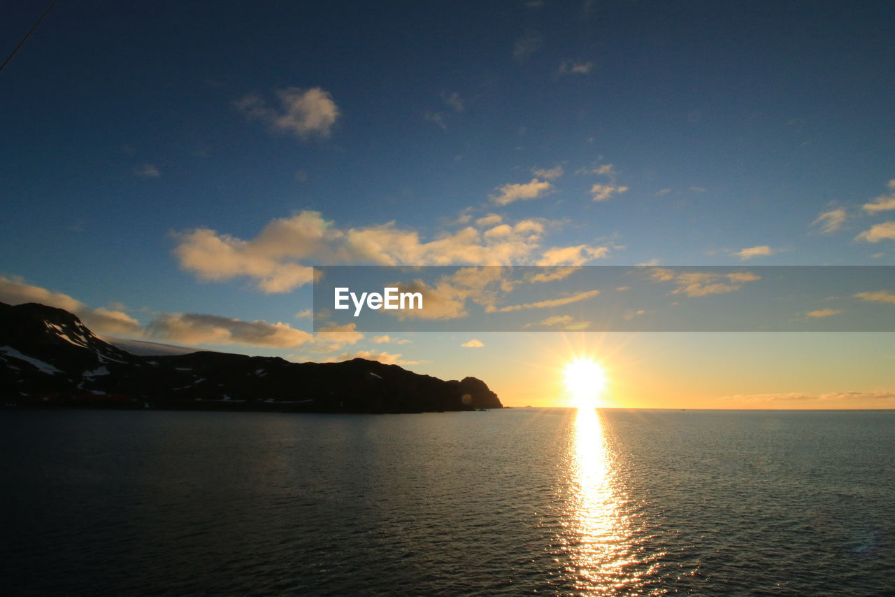 SCENIC VIEW OF SEA DURING SUNSET