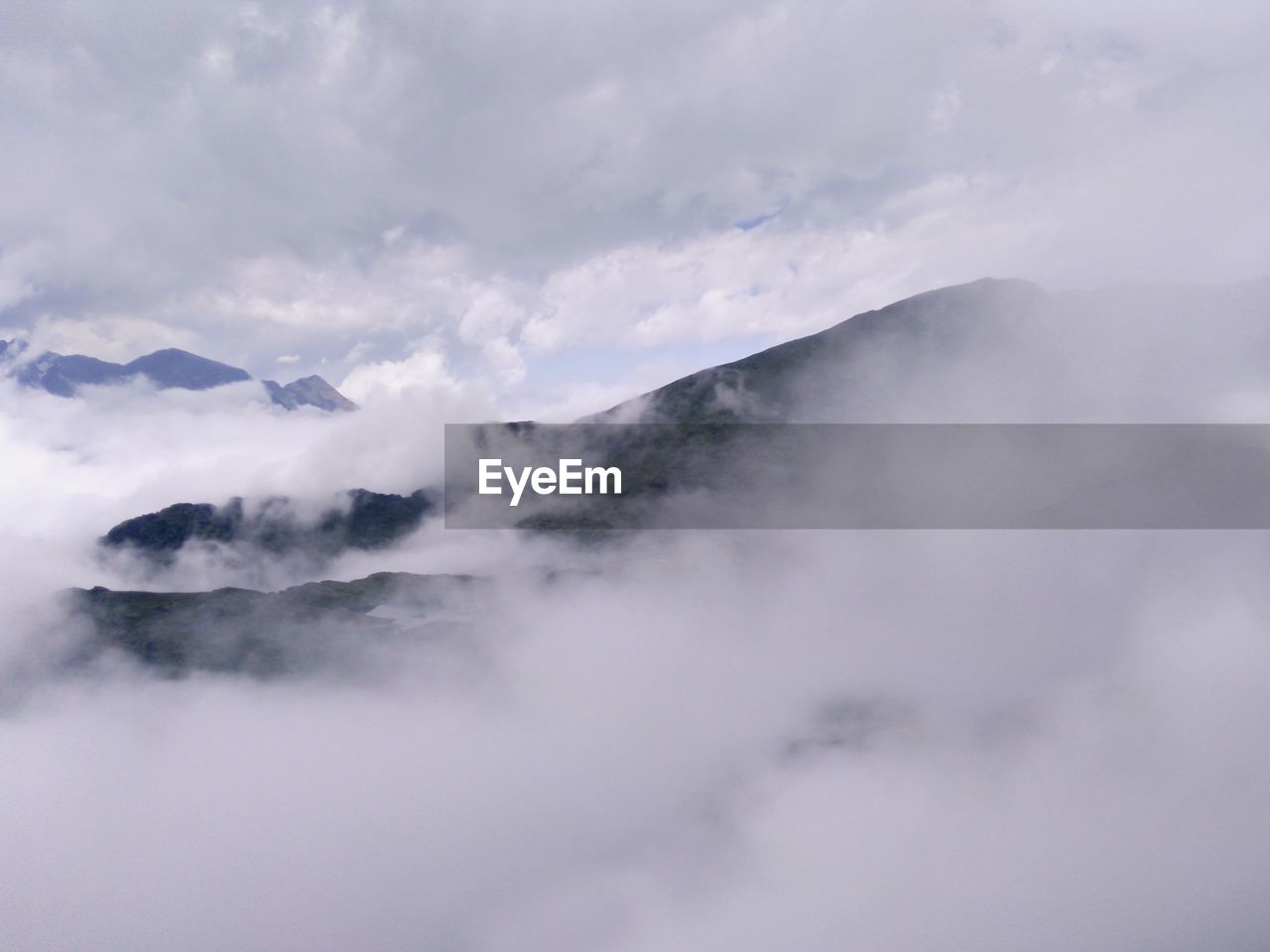 When clouds and fog meet on mountain peak