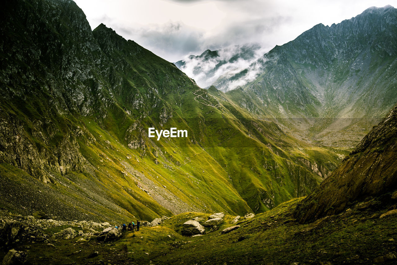 Scenic view of mountains against sky