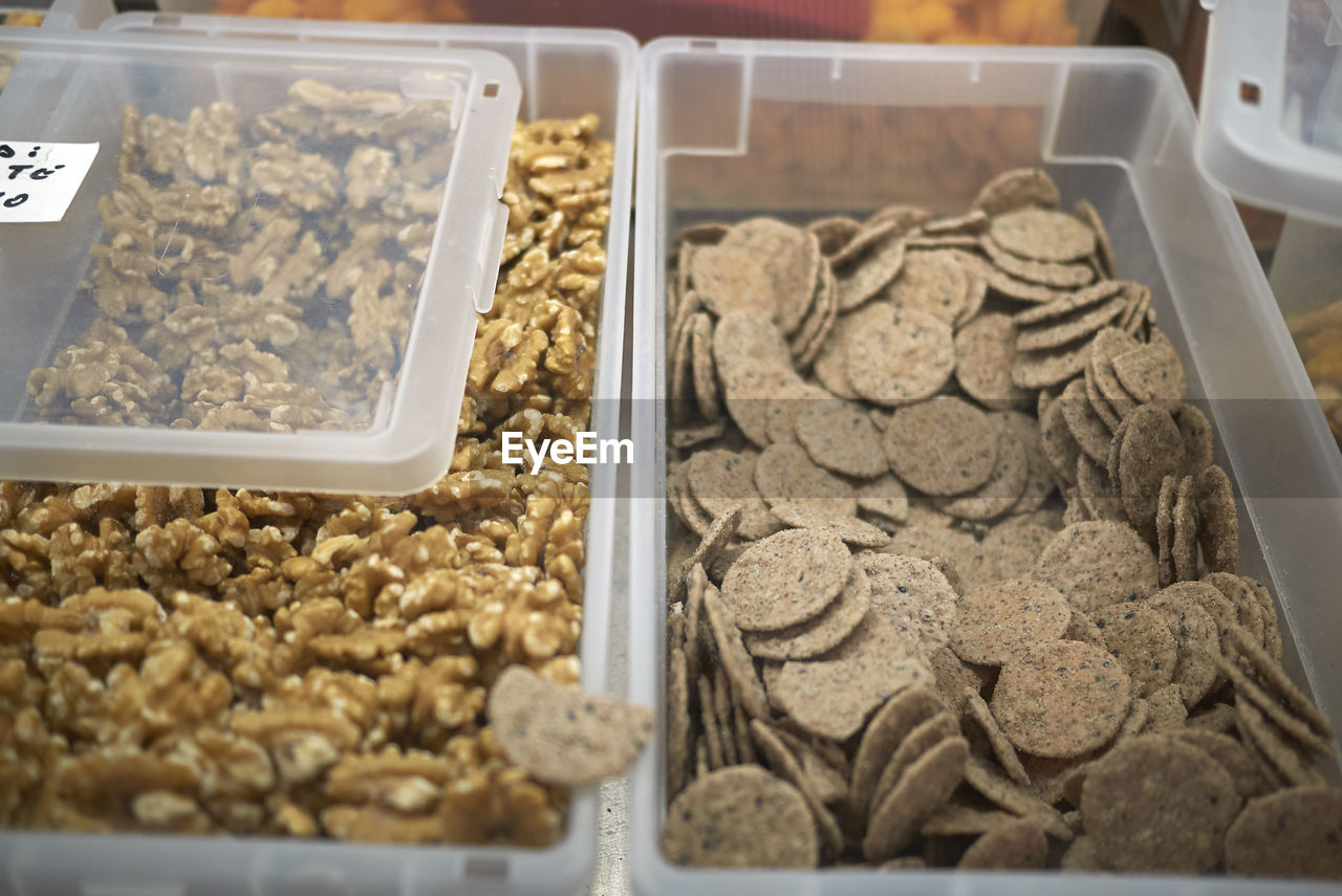 HIGH ANGLE VIEW OF FOOD IN STORE