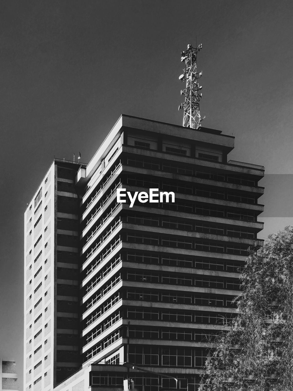 Low angle view of modern building against sky