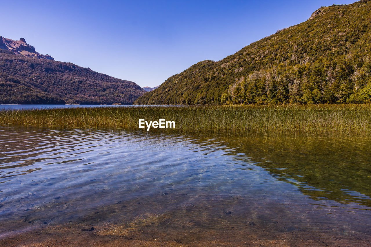 water, wilderness, mountain, nature, reflection, environment, landscape, scenics - nature, sky, lake, land, beauty in nature, tree, body of water, plant, travel destinations, mountain range, forest, no people, travel, reservoir, tranquility, clear sky, autumn, blue, tranquil scene, outdoors, tourism, non-urban scene, pinaceae, coniferous tree, pine woodland, animal wildlife, pine tree, valley, sunny, day, activity, highland, rock, idyllic, cloud, rural scene, beach, holiday