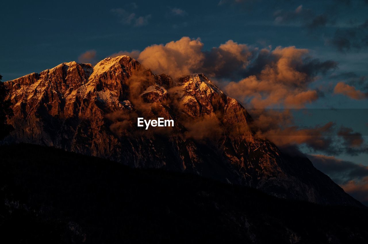 Low angle view of mountain against sky