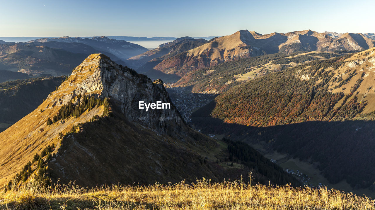 Scenic view of mountains against sky