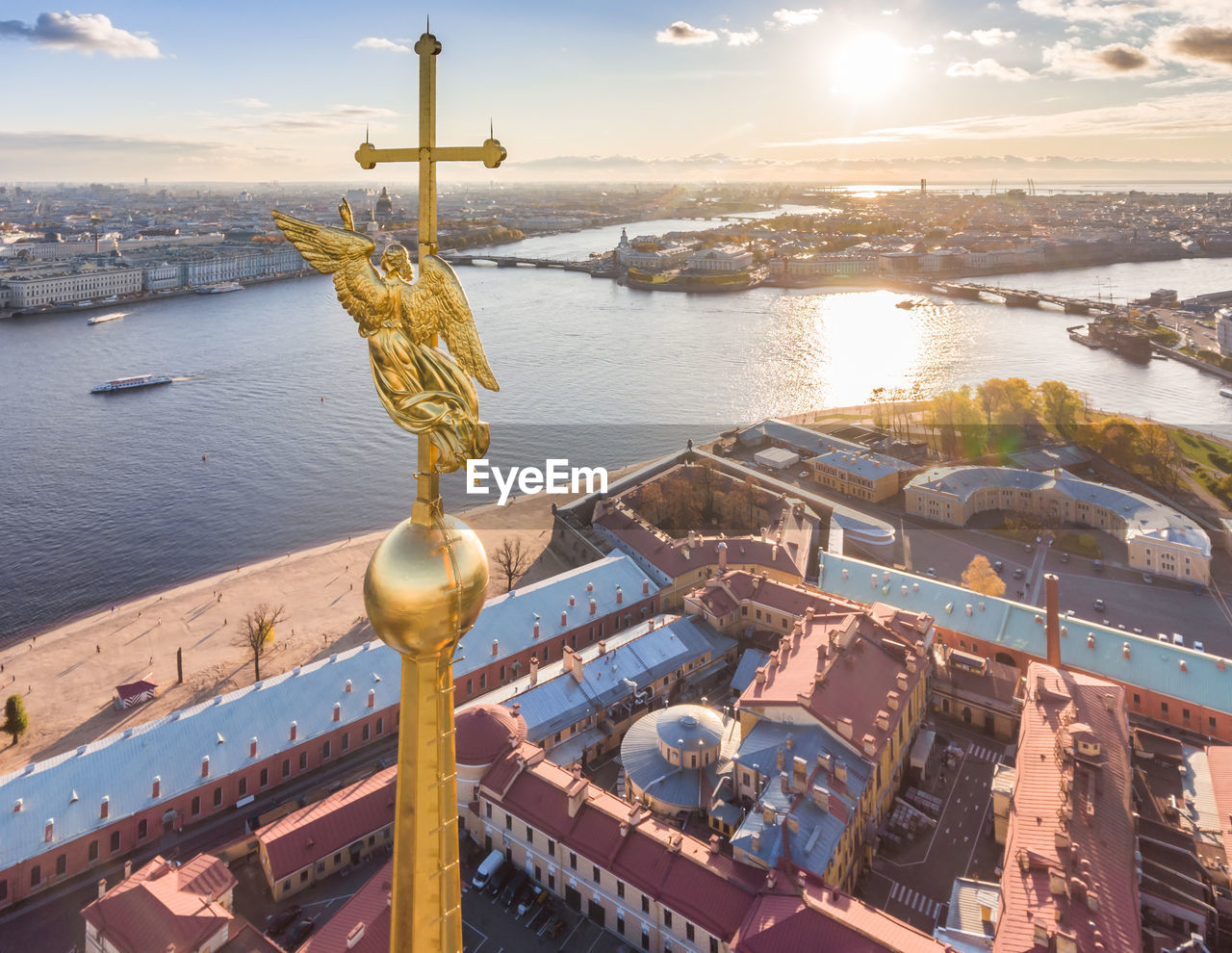 high angle view of city