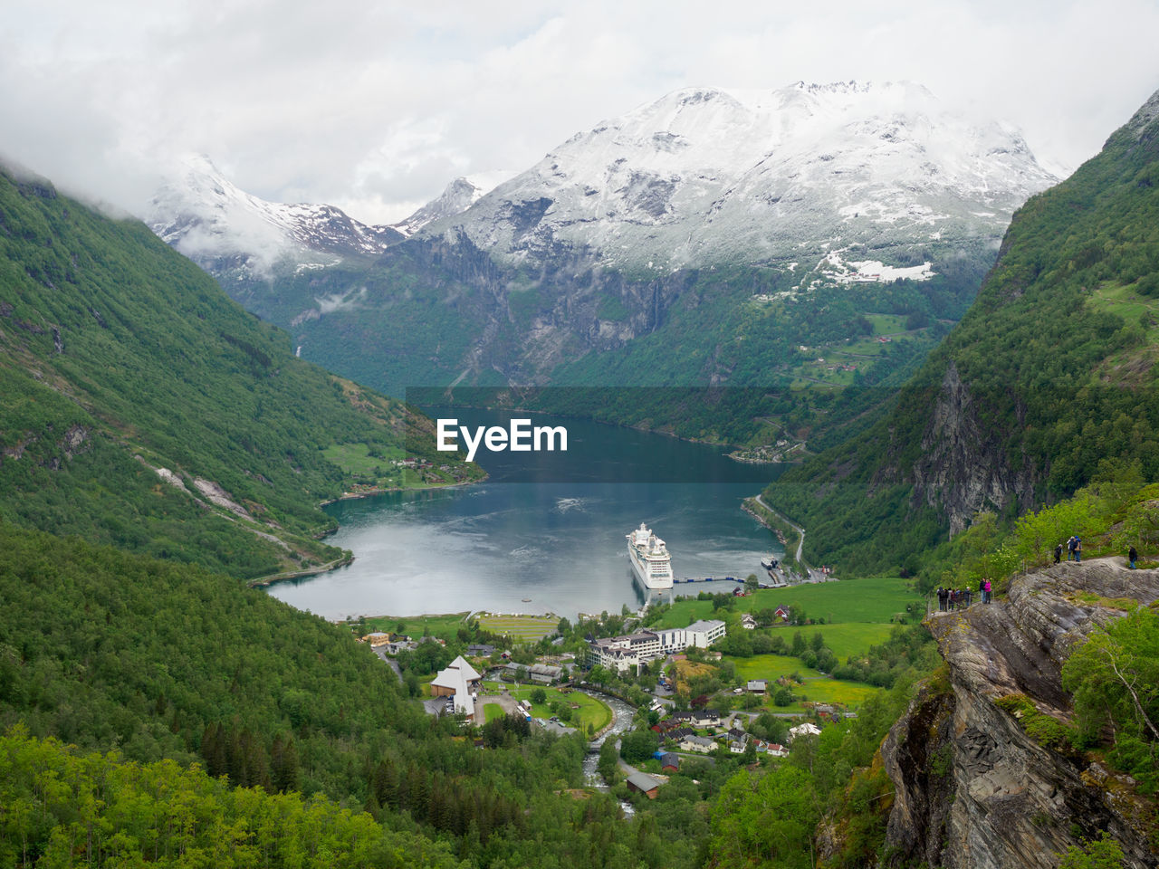 View over the geiranger fjord in norway
