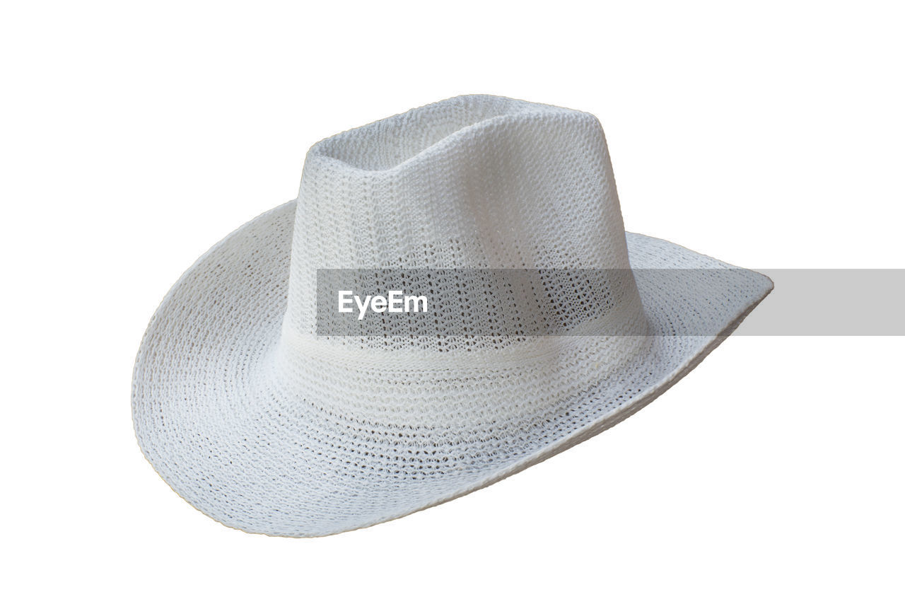 Close-up of hat over white background