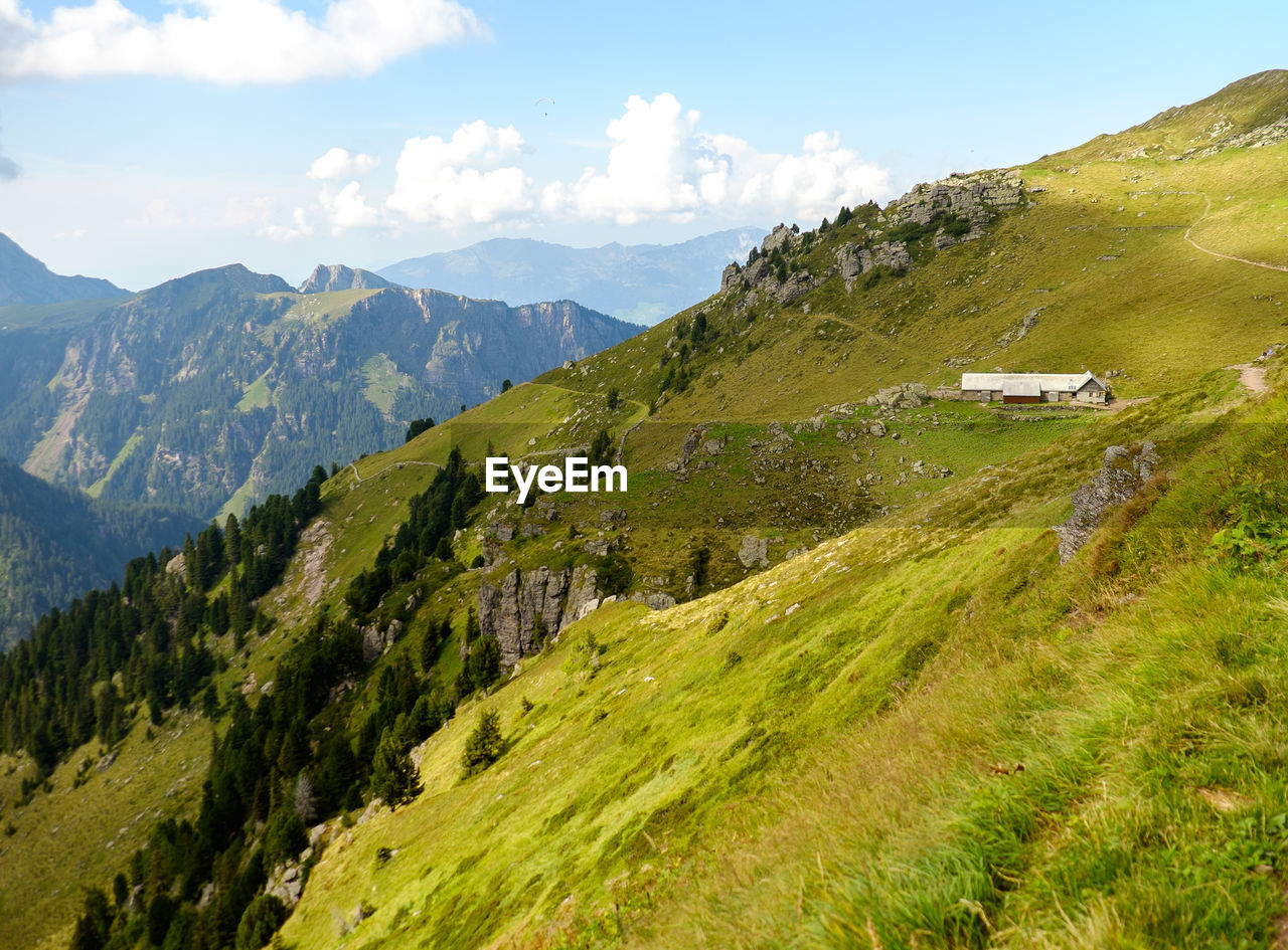 Mountain with sky in background