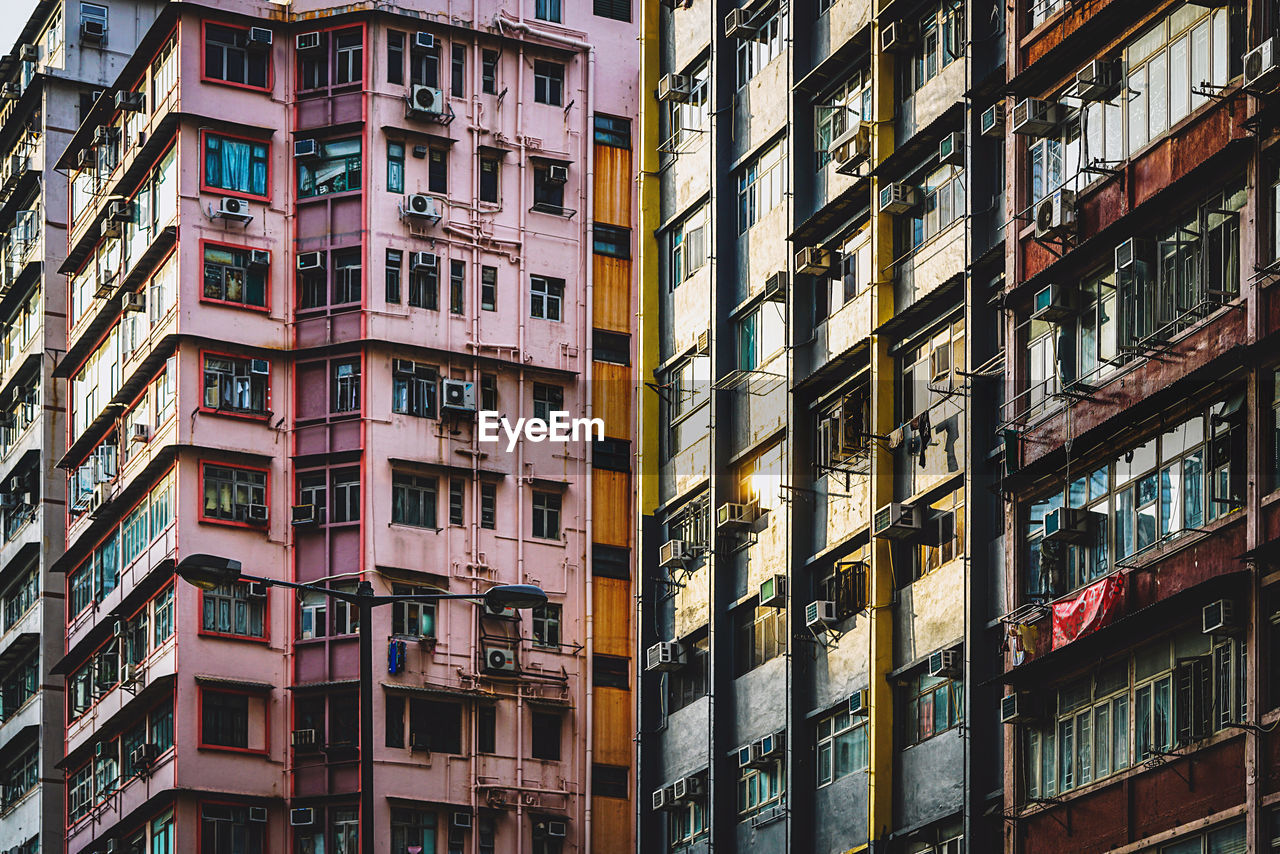 Low angle view of buildings in city