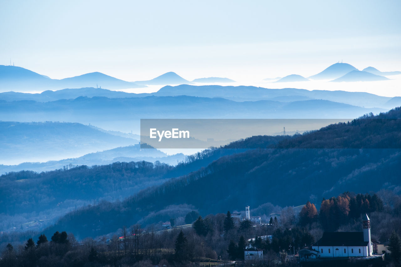 Scenic view of mountains against sky