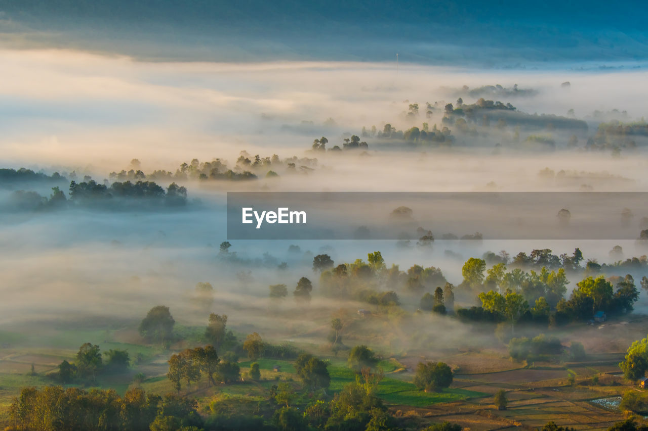 Scenic view of landscape against sky during sunset