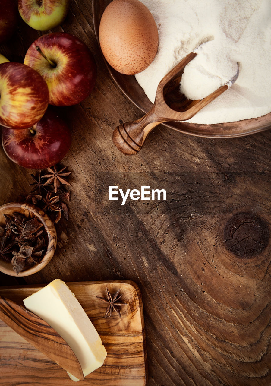 high angle view of food on cutting board