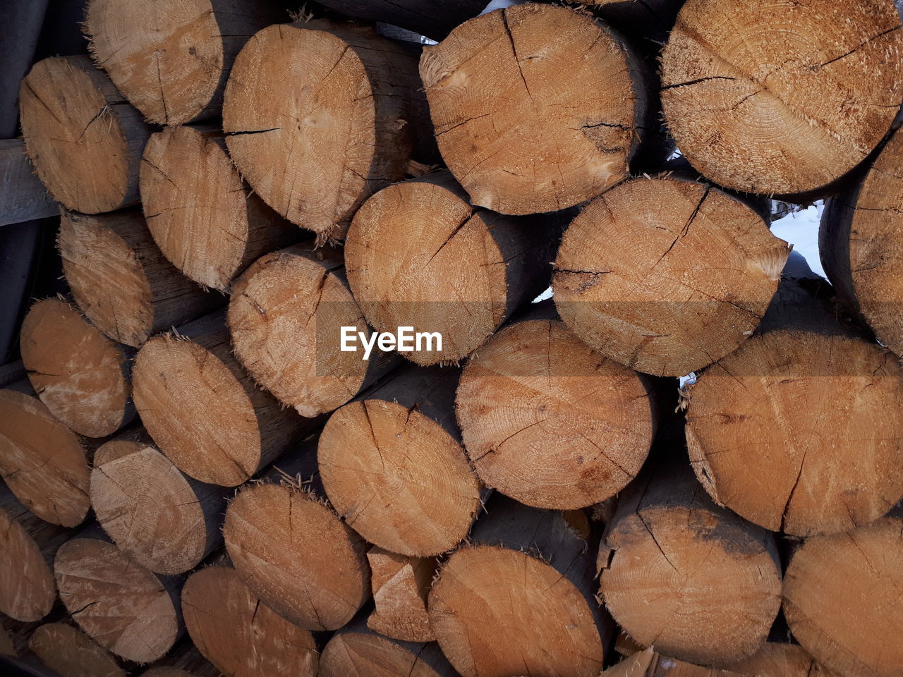 Full frame shot of logs