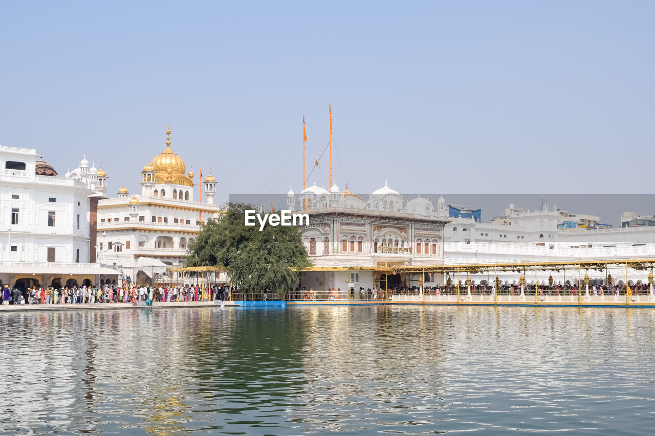 Beautiful view of golden temple - harmandir sahib in amritsar, punjab, india, famous indian sikh