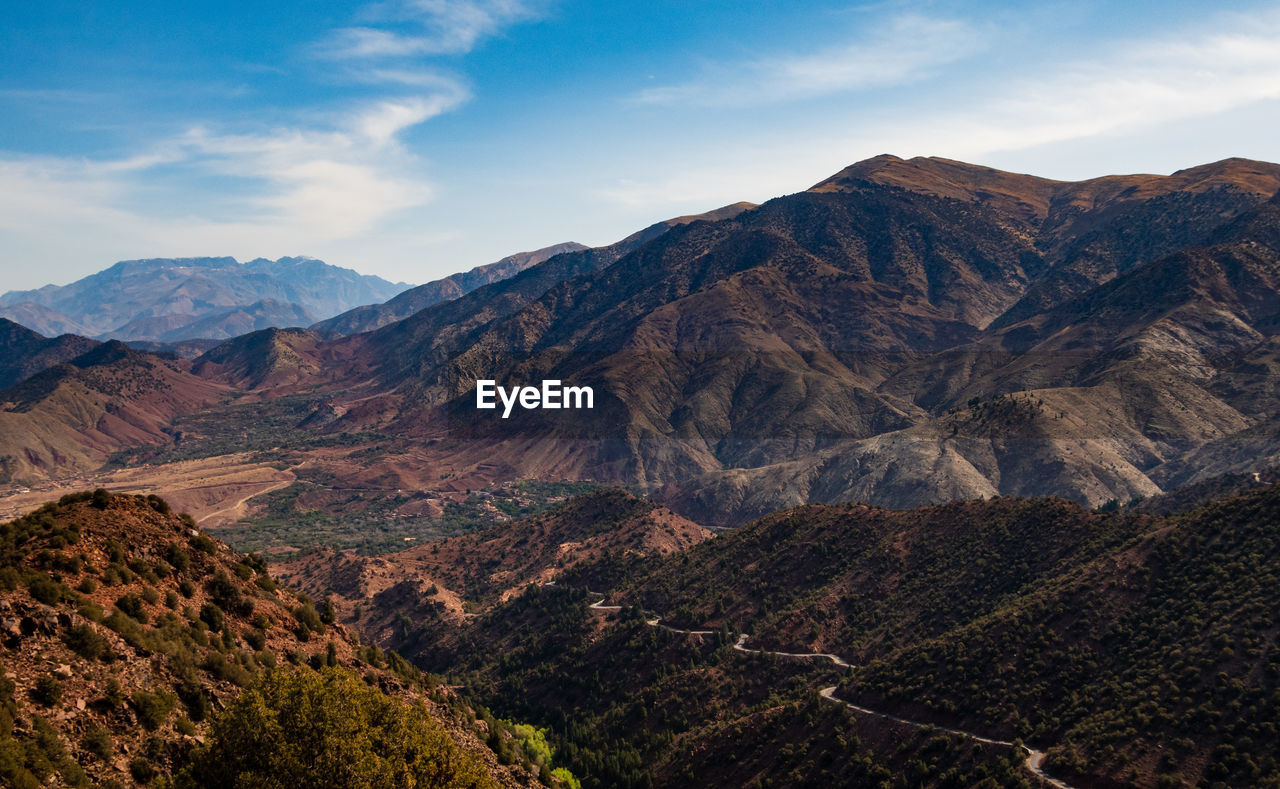 Scenic view of mountains against sky