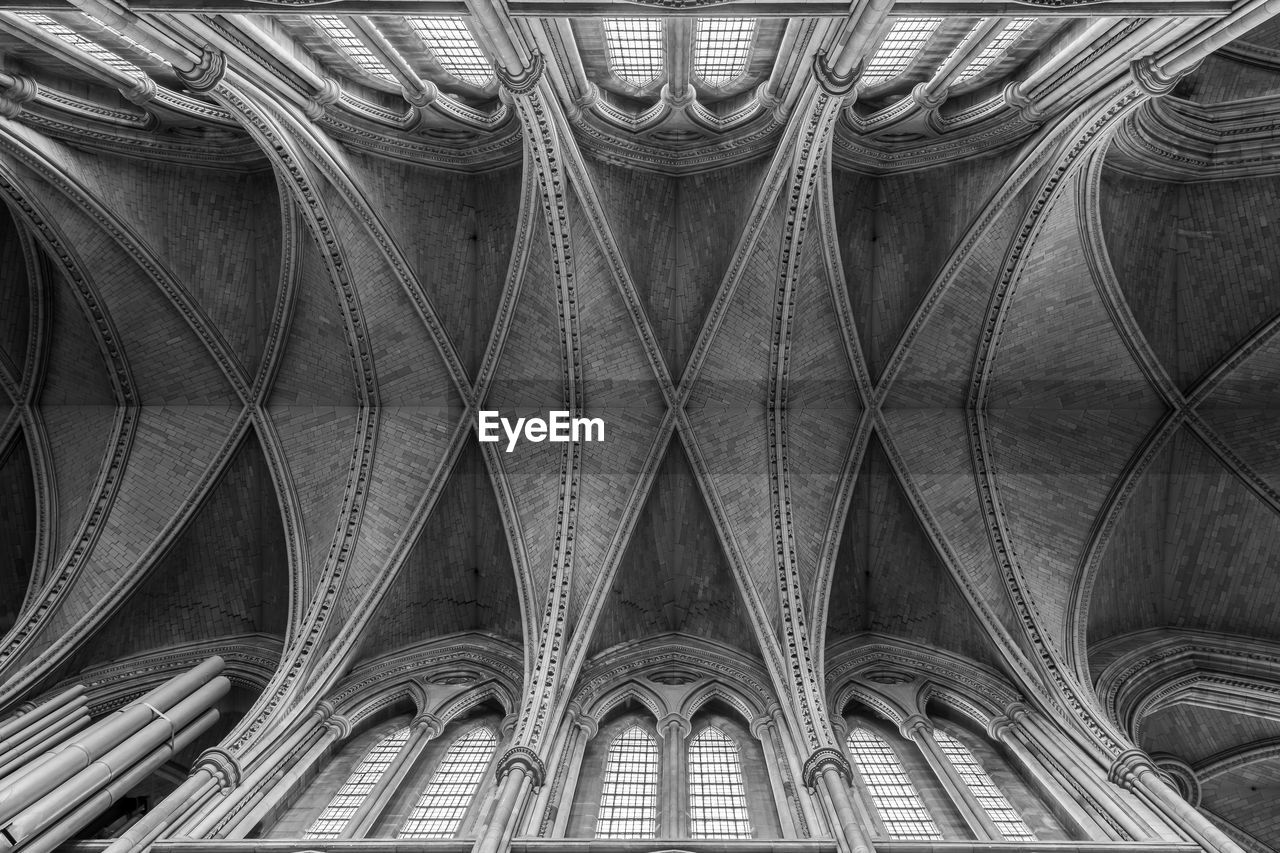 View of the ceiling inside truro cathedral in cornwall