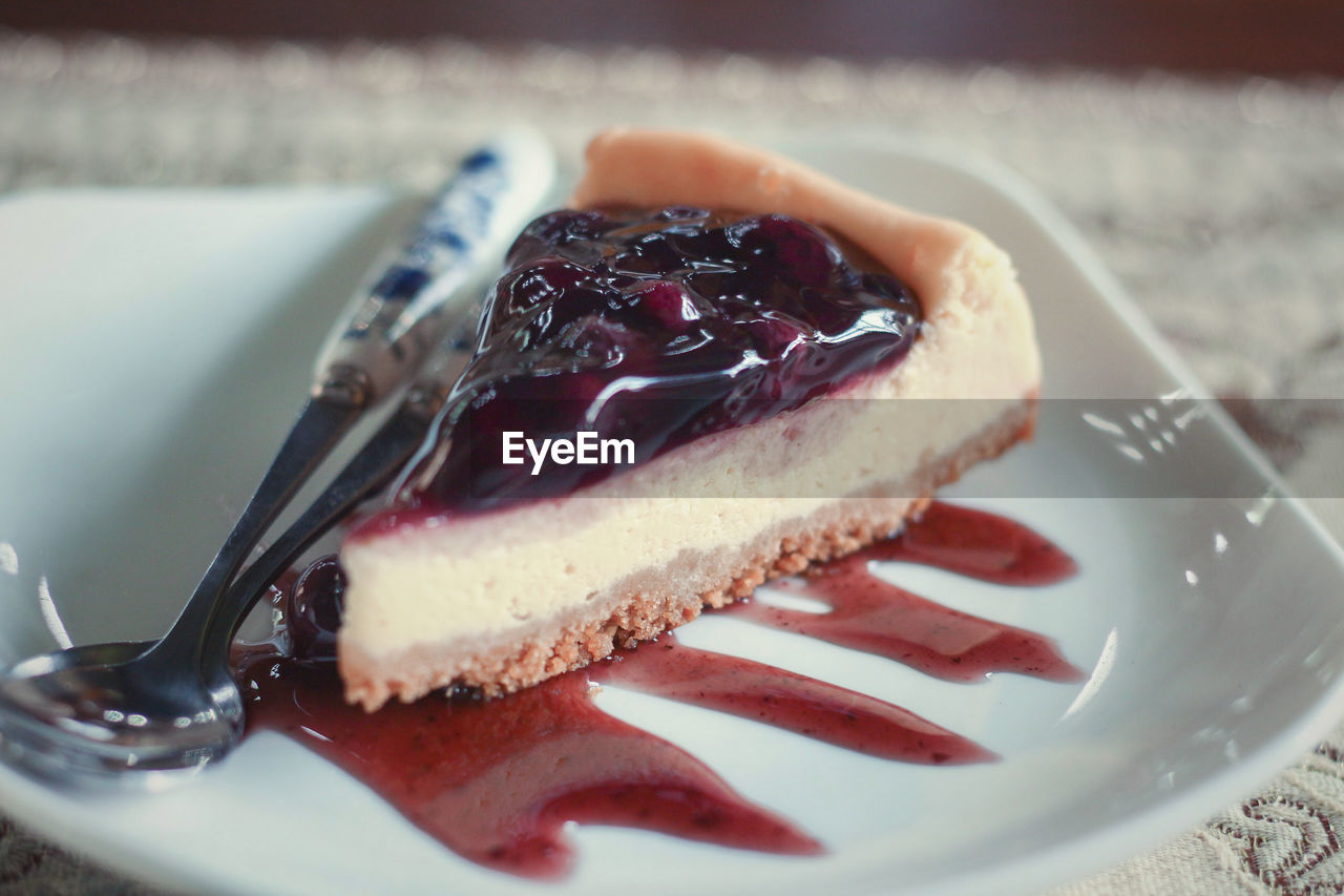 Close-up of cake in plate