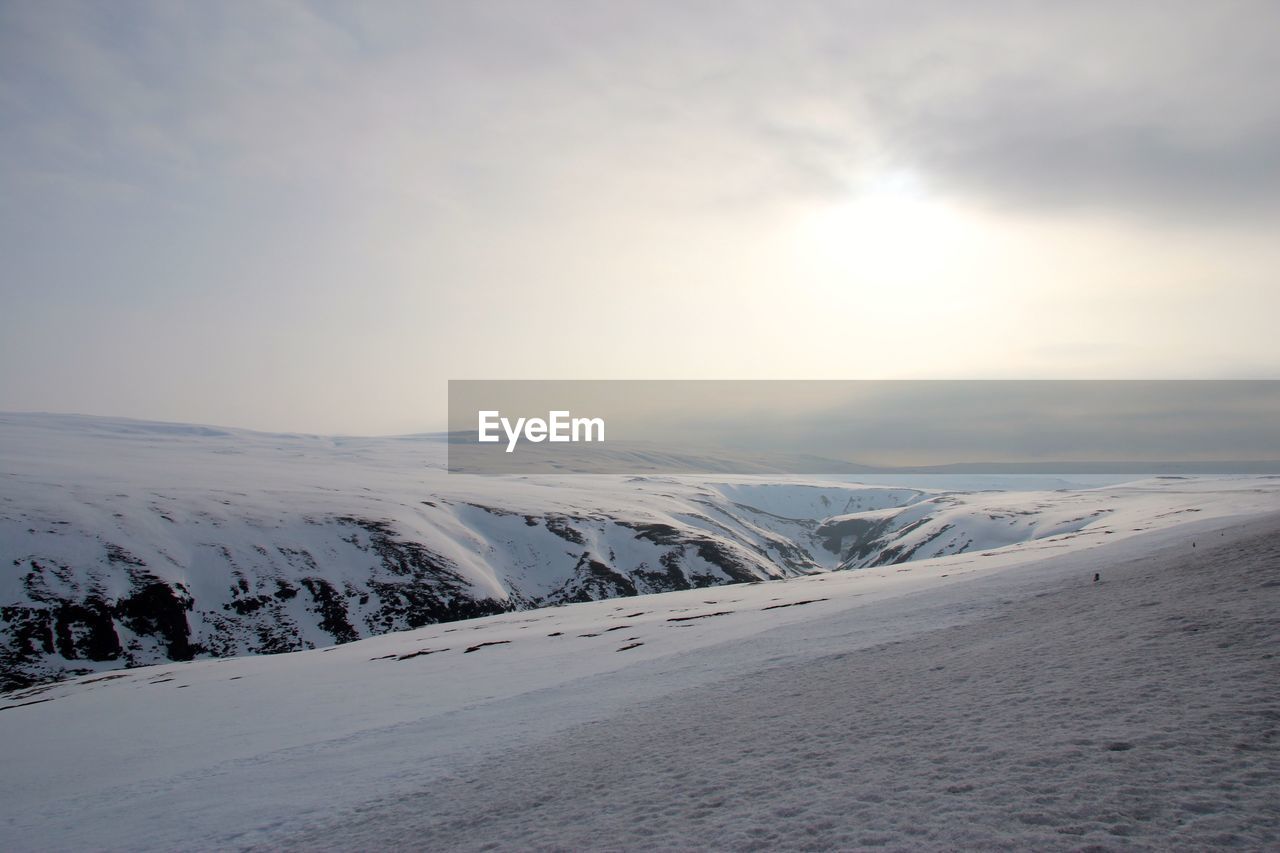 Scenic view of landscape against sky during sunset