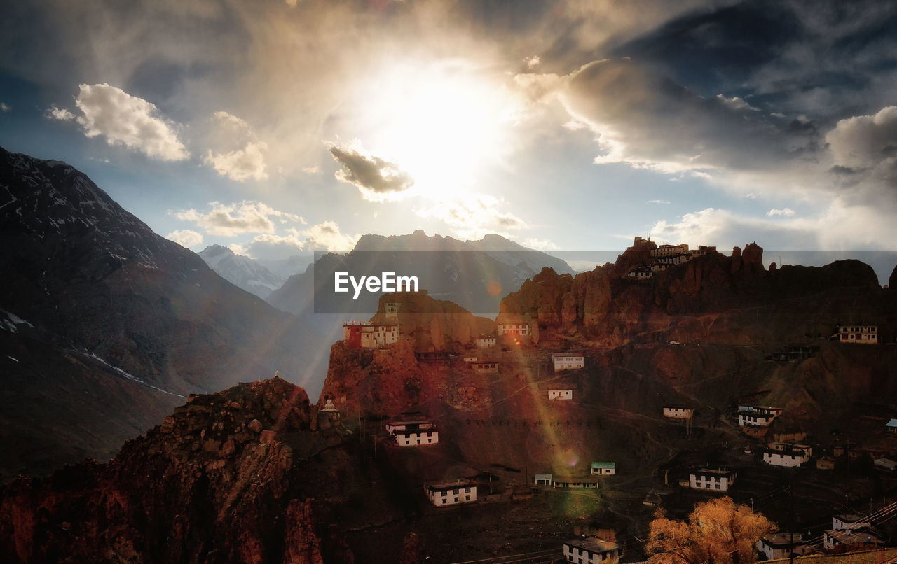 Scenic view of mountains against sky